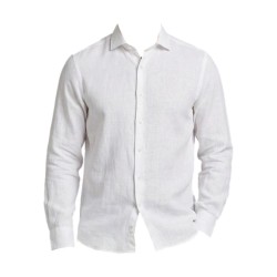 Urban Ring UR1130001 Camicia Uomo Misto Lino Collo Italiano Bianco
