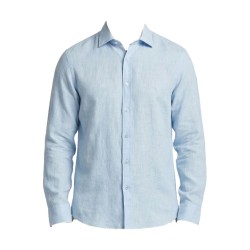 Urban Ring UR1130001 Camicia Uomo Misto Lino Collo Italiano Celeste