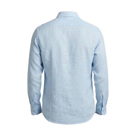 Urban Ring UR1130001 Camicia Uomo Misto Lino Collo Italiano Celeste