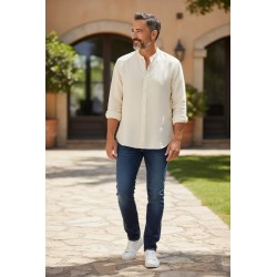 Urban Ring UR1130019 Camicia Uomo 100% Lino Coreana Corda 2