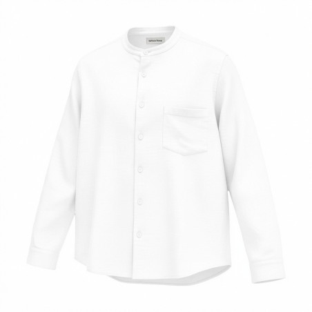 Urban Ring UR1130002 Camicia M/L Misto Lino Collo Coreana Bianco