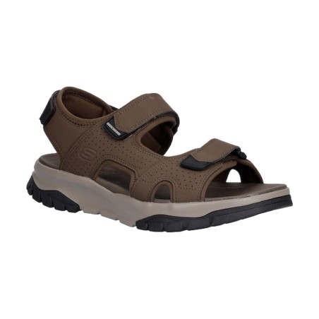 SKECHERS 205724 AVALON Sandali Uomo con Triplo Strappo Marrone