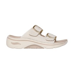 SKECHERS 140871 GO WALK ARCH FIT 2.0 Sandali Ciabatta Donna Doppia Fascia Natural