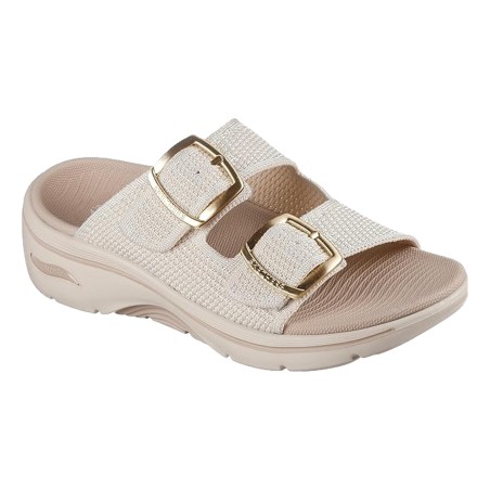 SKECHERS 140871 GO WALK ARCH FIT 2.0 Sandali Ciabatta Donna Doppia Fascia Natural