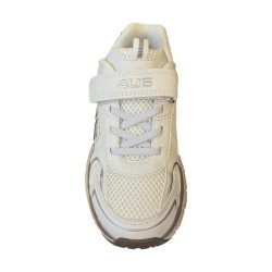 Paciotti 4US UBK25007 Sneakers Bambina con Lacci Elastici e Strappo White/Beige 2
