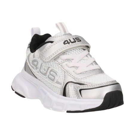 Paciotti 4US UBK25007 Sneakers Bambino con Lacci Elastici e Strappo White/Silver