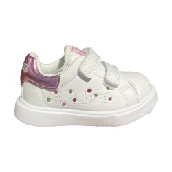 Paciotti 4US UBK25004 Sneakers Bambina Stringate con Zip Laterale Bianco/Rosa