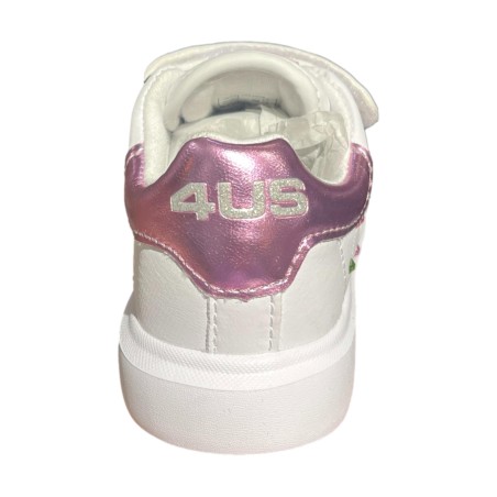 Paciotti 4US UBK25004 Sneakers Bambina Stringate con Zip Laterale Bianco/Rosa