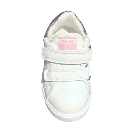 Paciotti 4US UBK25004 Sneakers Bambina Stringate con Zip Laterale Bianco/Rosa