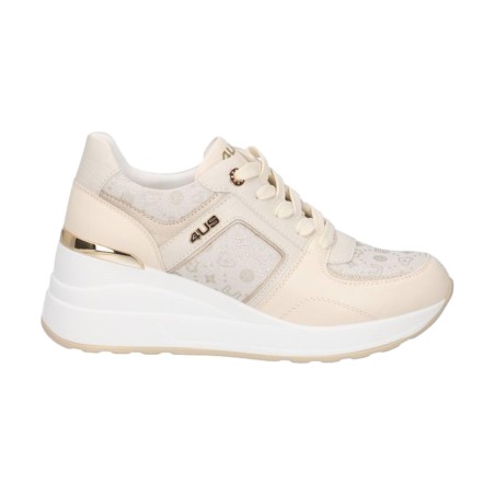 Paciotti 4BX175 Sneakers Donna Stringate con Zeppa  Beige