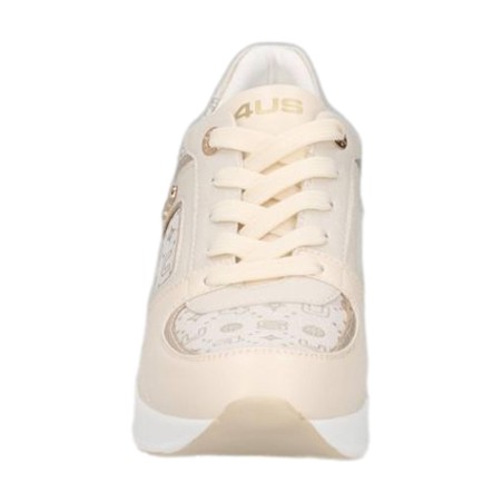 Paciotti 4BX175 Sneakers Donna Stringate con Zeppa  Beige