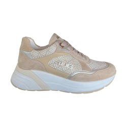 Paciotti 4BX173 Sneakers Donna Stringate con Logo Laterale Beige