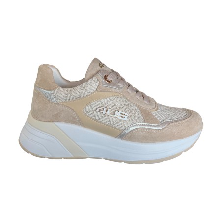 Paciotti 4BX173 Sneakers Donna Stringate con Logo Laterale Beige