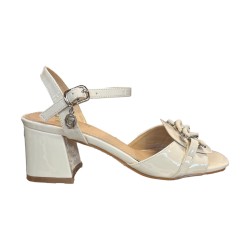 Gold & Gold GP963 Sandalo Donna Tacco Basso con Accessorio Beige