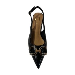 Gold & Gold GV129 Décolleté Slingback Donna Tacco Basso con Accessorio Nero 2