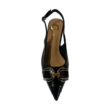 Gold & Gold GV129 Décolleté Slingback Donna Tacco Basso con Accessorio Nero
