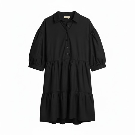 BLASH BS1710201 Abito Donna In Popeline Con Maniche a Palloncino Nero