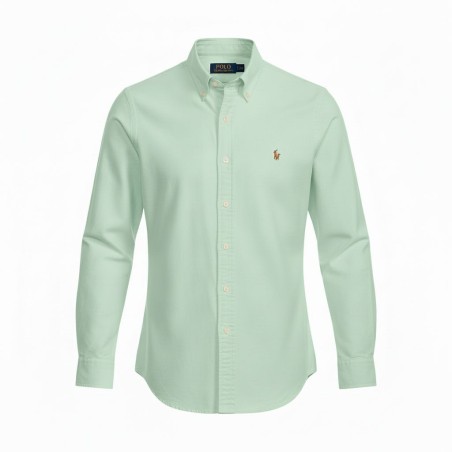 Ralph Lauren Polo OXFORD Camicia Uomo Slim-Fit Verde