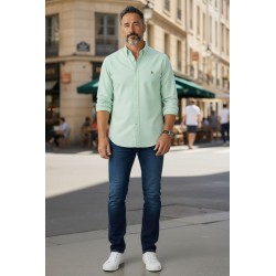 Ralph Lauren Polo OXFORD Camicia Uomo Slim-Fit Verde 2