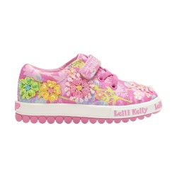 Lelli Kelly 4912 ELOISE Scarpe Bambina Sneaker con Velcro e Lacci Elastici Fantasia Bianco
