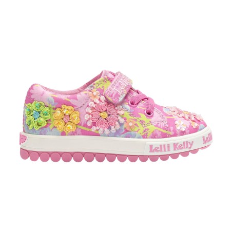 Lelli Kelly 4912 ELOISE Scarpe Bambina Sneaker con Velcro e Lacci Elastici Fantasia Bianco