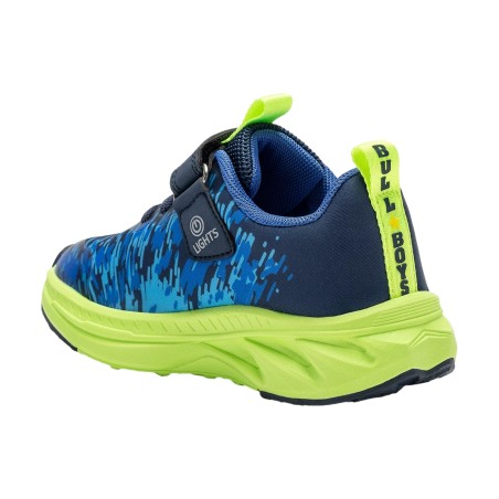 Bull Boys 5155 EXPLORATOR REX Scarpe Bambino Sneaker Lacci Elastici Con Strappo Blu
