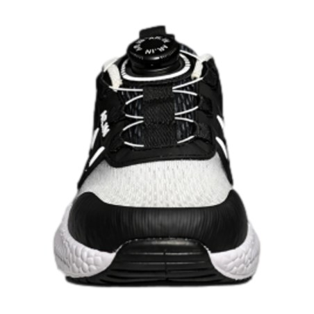 AR.IN 1606  Scarpe Bambino Sneaker Lacci Regolabili Nero Bianco