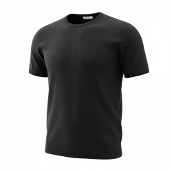 Urban Ring  UR1100017 T-Shirt Uomo in Maglia Manica Corta Cotone Fiammato Nero