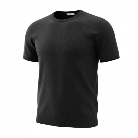Urban Ring  UR1100017 T-Shirt Uomo in Maglia Manica Corta Cotone Fiammato Nero