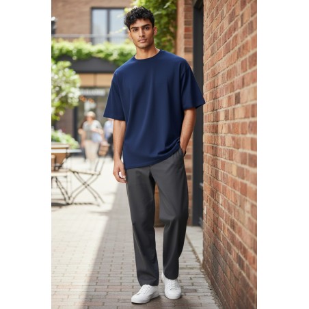 Urban Ring  UR91100017 T-Shirt Uomo in Maglia Manica Corta Cotone Fiammato Blu