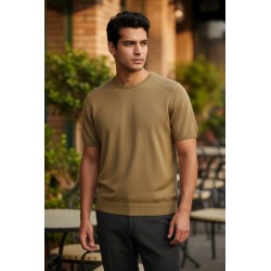 Urban Ring  UR1100017 T-Shirt Uomo in Maglia Manica Corta Cotone Fiammato Corda 2