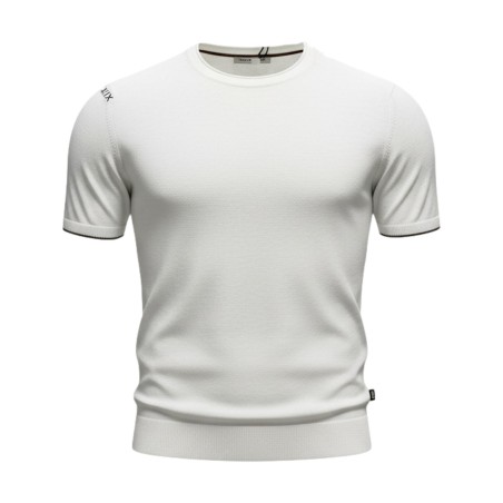 Urban Ring  UR1100023 T-Shirt in Maglia Uomo Girocollo in Lino/Cotone Bianco