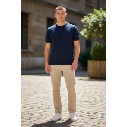 Urban Ring  UR1100023 Maglia Uomo Girocollo in Lino/Cotone Blu 2