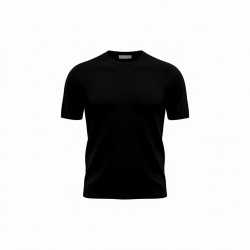 Urban Ring  UR1100024 T-Shirt in Maglia Uomo Girocollo Crochet Cotone Nero