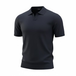 Urban Ring  UR1100026 T-Shirt Uomo Polo Derby in Lino/Cotone Blu