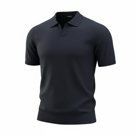 Urban Ring  UR1100026 T-Shirt Uomo Polo Derby in Lino/Cotone Blu