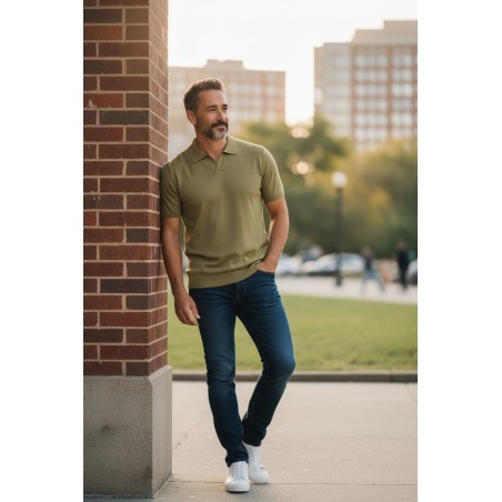 Urban Ring  UR1100026 T-Shirt Uomo Polo Derby in Lino/Cotone Corda