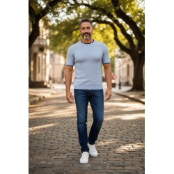 Urban Ring  UR1100029 T-Shirt in Maglia Uomo Girocollo Links Cotone Polvere 2