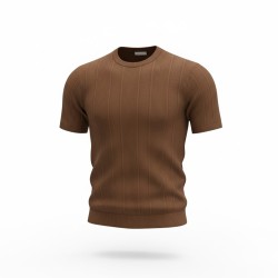 Urban Ring  UR1100028 T-Shirt Uomo a Coste Cotone Marrone