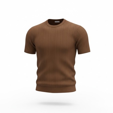 Urban Ring  UR1100028 T-Shirt Uomo a Coste Cotone Marrone