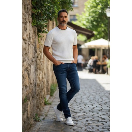 Urban Ring  UR1100029 T-Shirt in Maglia Uomo Girocollo Links Cotone Bianco