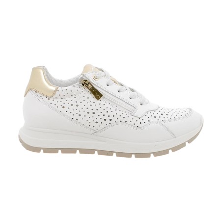 IGI&CO 1151522 Sneakers Donna Alte Stringate Con Zip Laterale Bianco/Oro