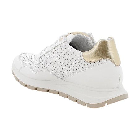 IGI&CO 1151522 Sneakers Donna Alte Stringate Con Zip Laterale Bianco/Oro