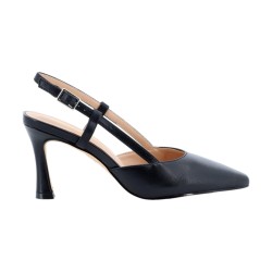 KEYS K-12461 Scarpe Donna Decollete Sligback Tacco Alto con Cinturino Nero