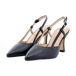 KEYS K-12461 Scarpe Donna Decollete Sligback Tacco Alto con Cinturino Nero 2