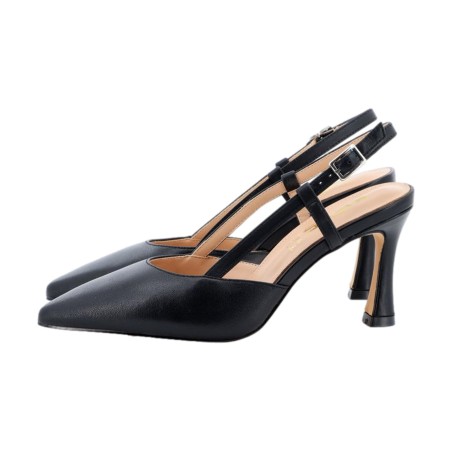KEYS K-12461 Scarpe Donna Decollete Sligback Tacco Alto con Cinturino Nero
