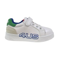 Paciotti 4US UBK25005 Sneakers Bambino con Lacci Elastici e Strappo Bianco
