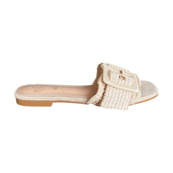 Gold & Gold GK223 Ciabatta Donna Con Accessorio Beige