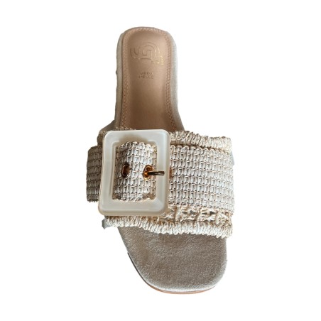 Gold & Gold GK223 Ciabatta Donna Con Accessorio Beige