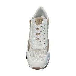 Cinzia Soft CN2032 002 Sneakers Donna Zeppa Stringate con Zip Laterale White/Beige 2